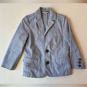 Mini Boden boys blazer. Cotton chambray fabric. Size 3-4